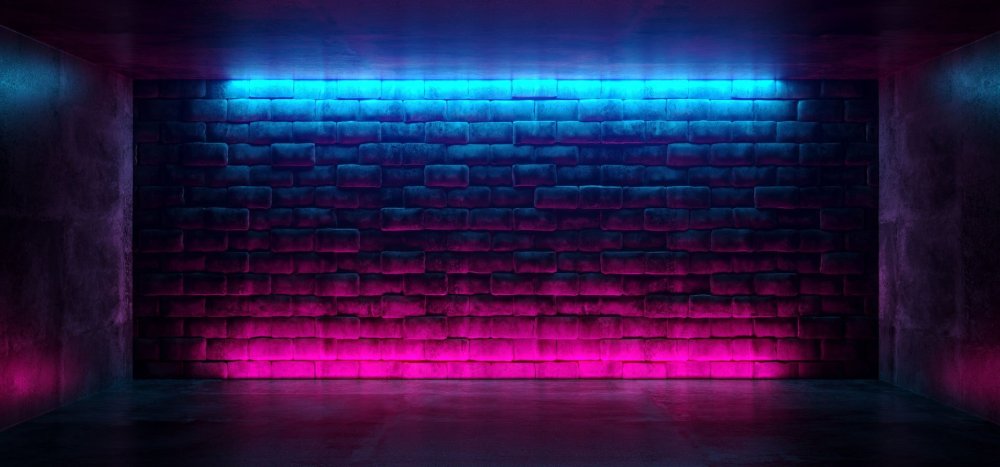 Кирпичная стена неон