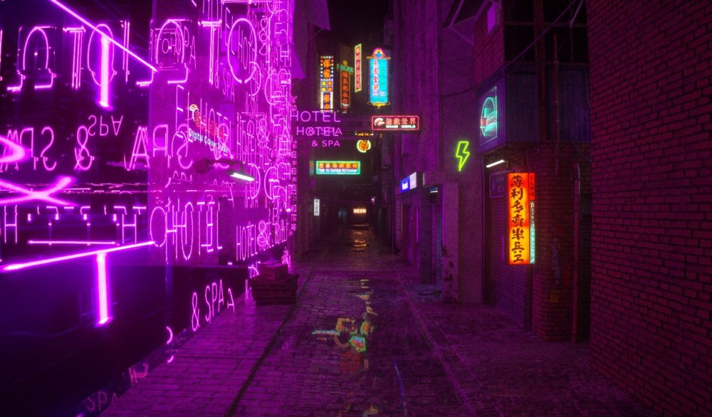 Неоновые вывески на улицах