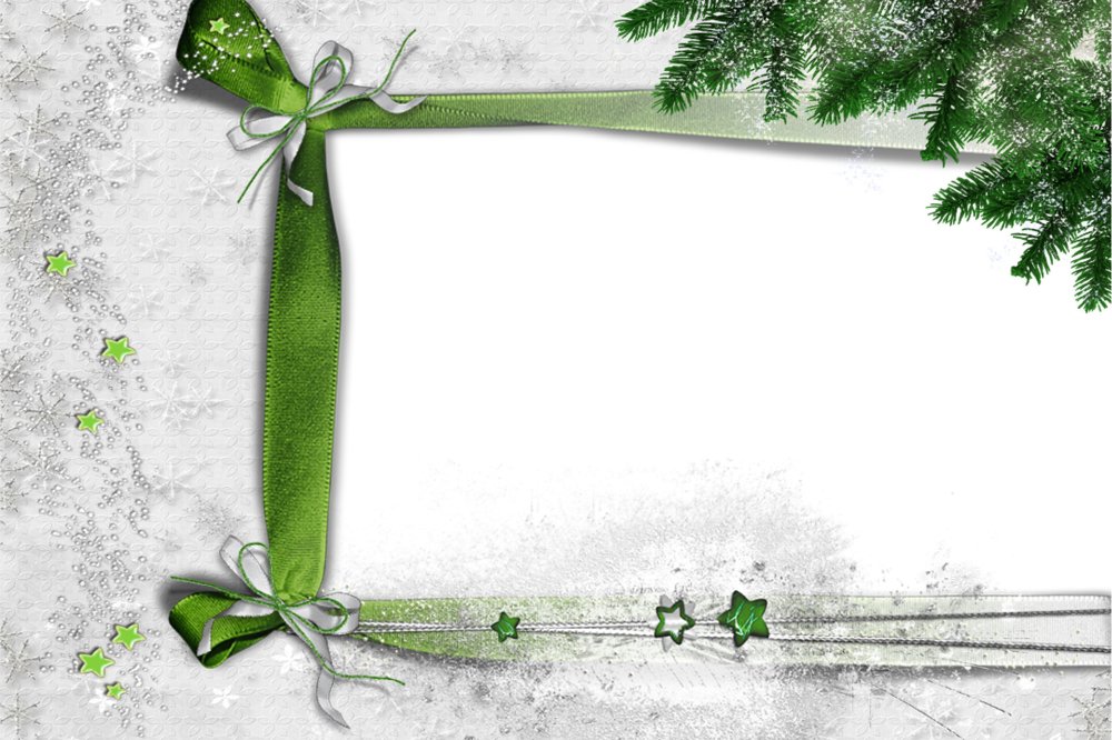 Зимние рамочки на прозрачном фоне