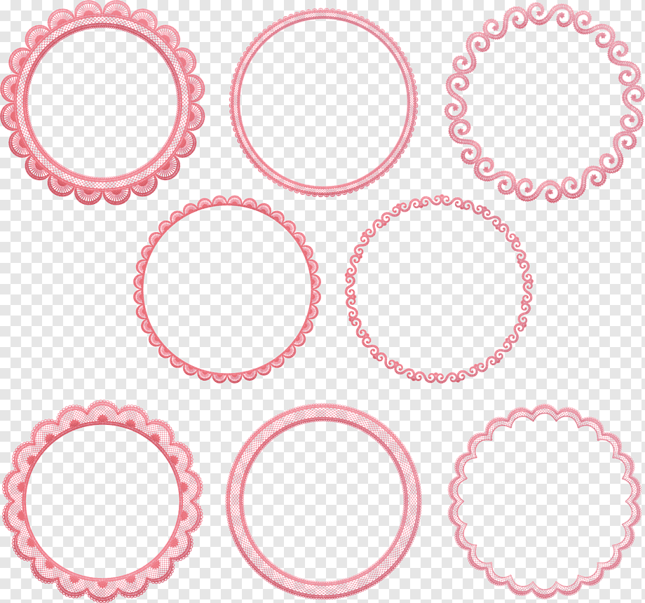 Ажурная овальная розовая рамочка