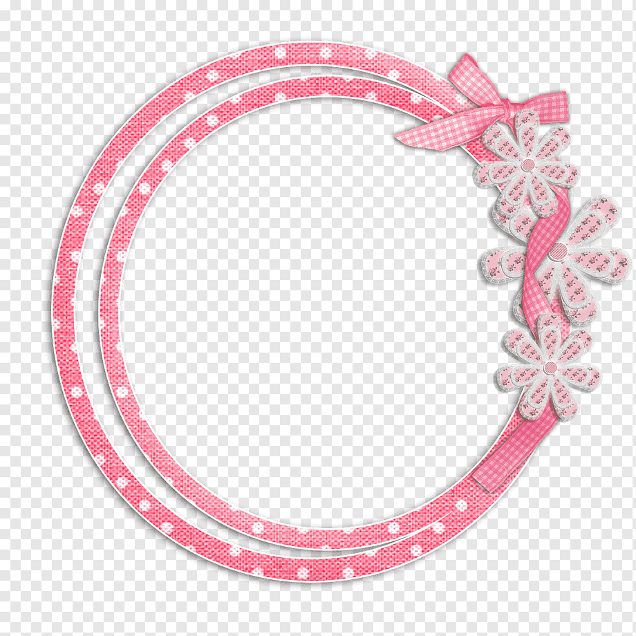 Рамка круглая розовая
