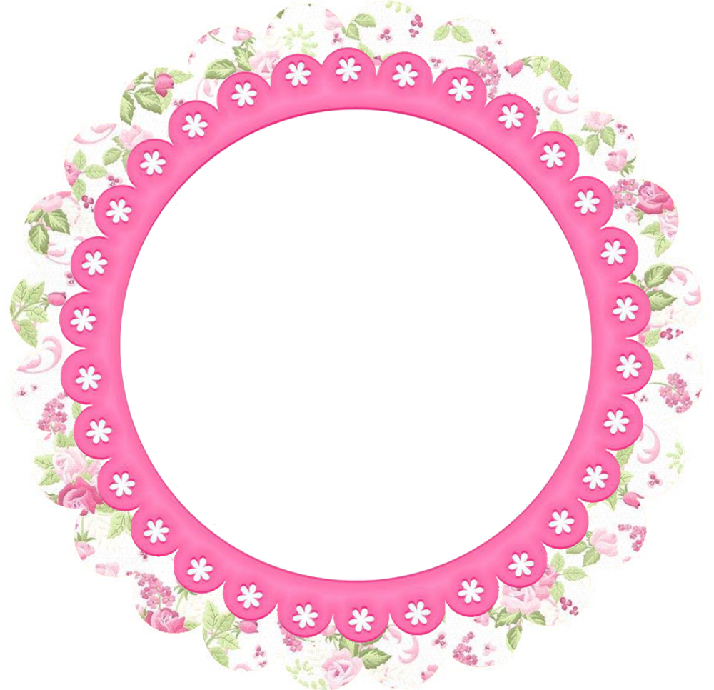 Рамка круглая розовая
