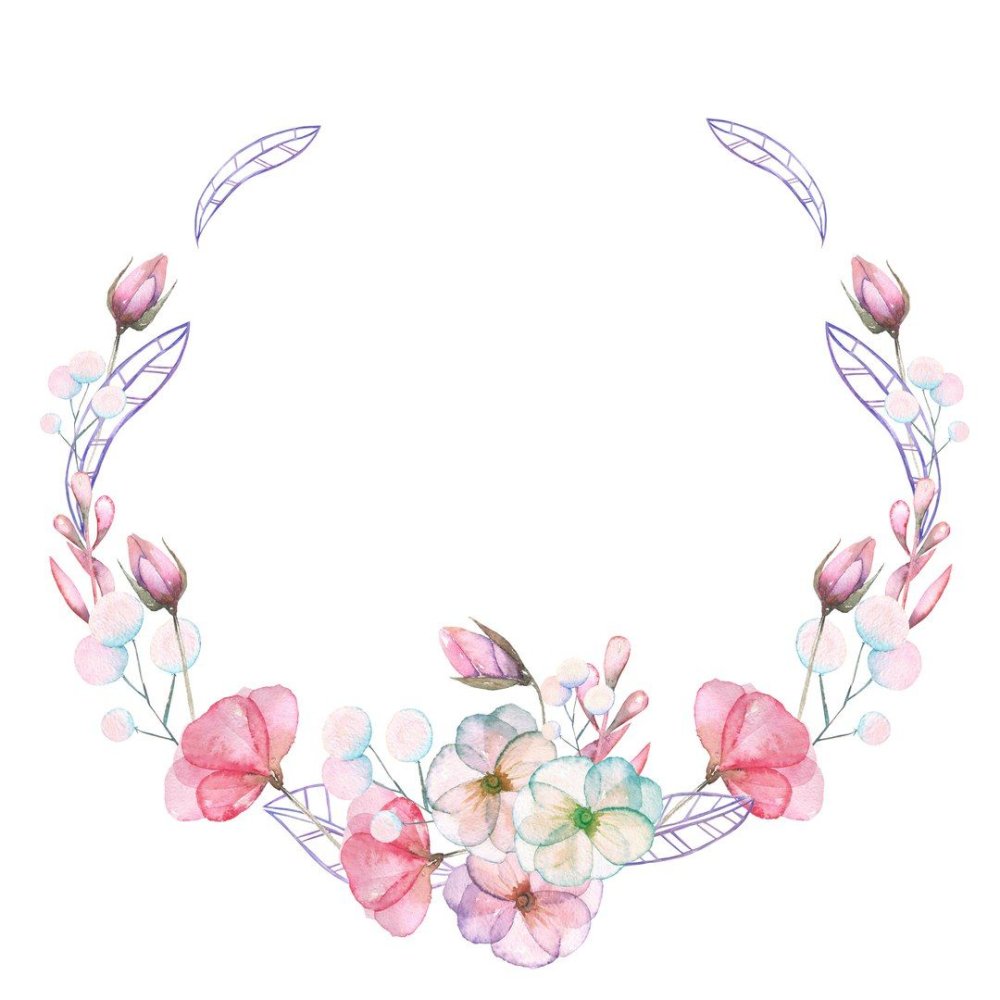 Рамки из акварельных цветов нежные