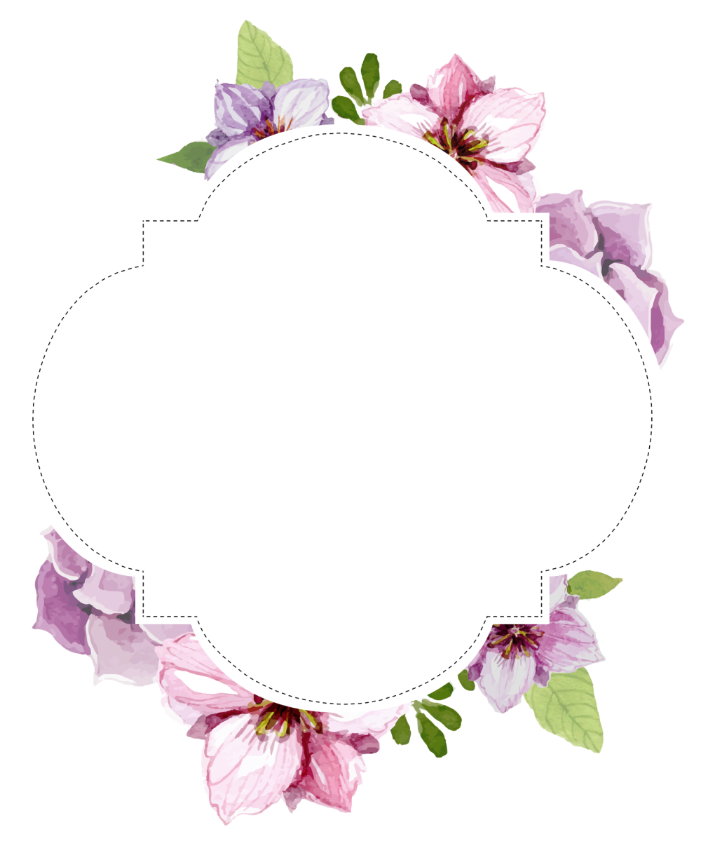 Круглая рамка с цветами