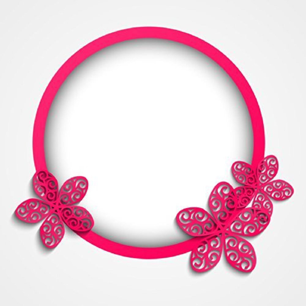 Круглая розовая рамка для девочки