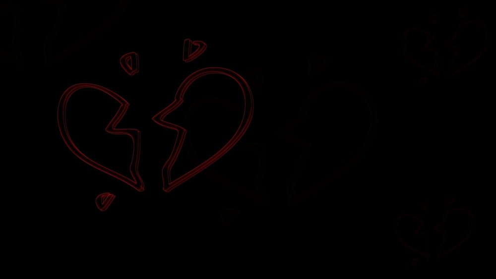 Чёрные обои с сердцем