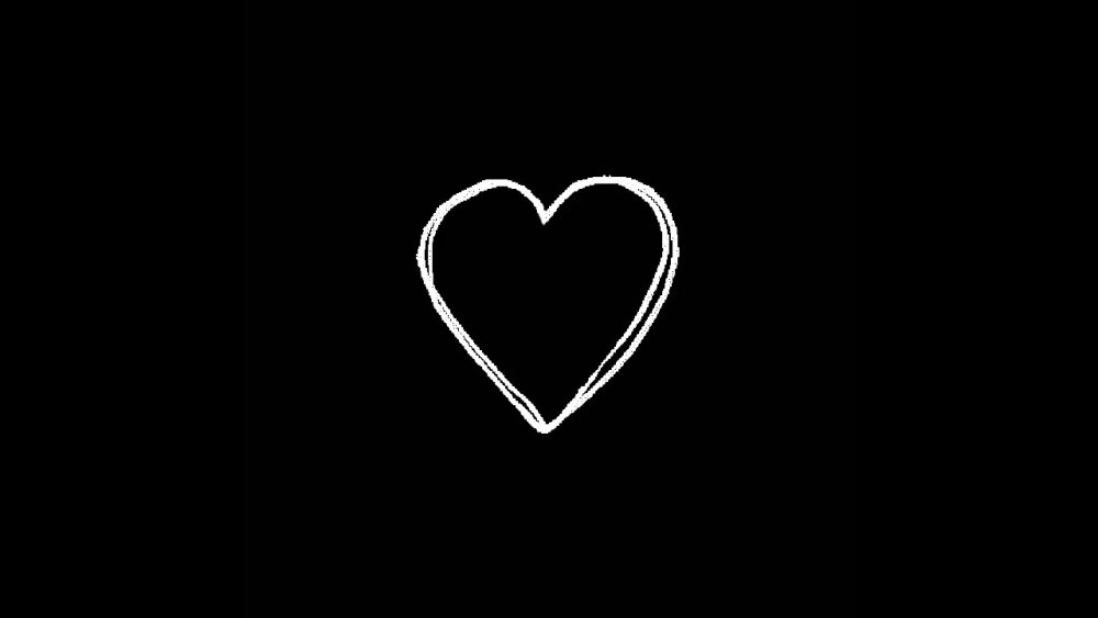 Обои с сердечками на черном фоне