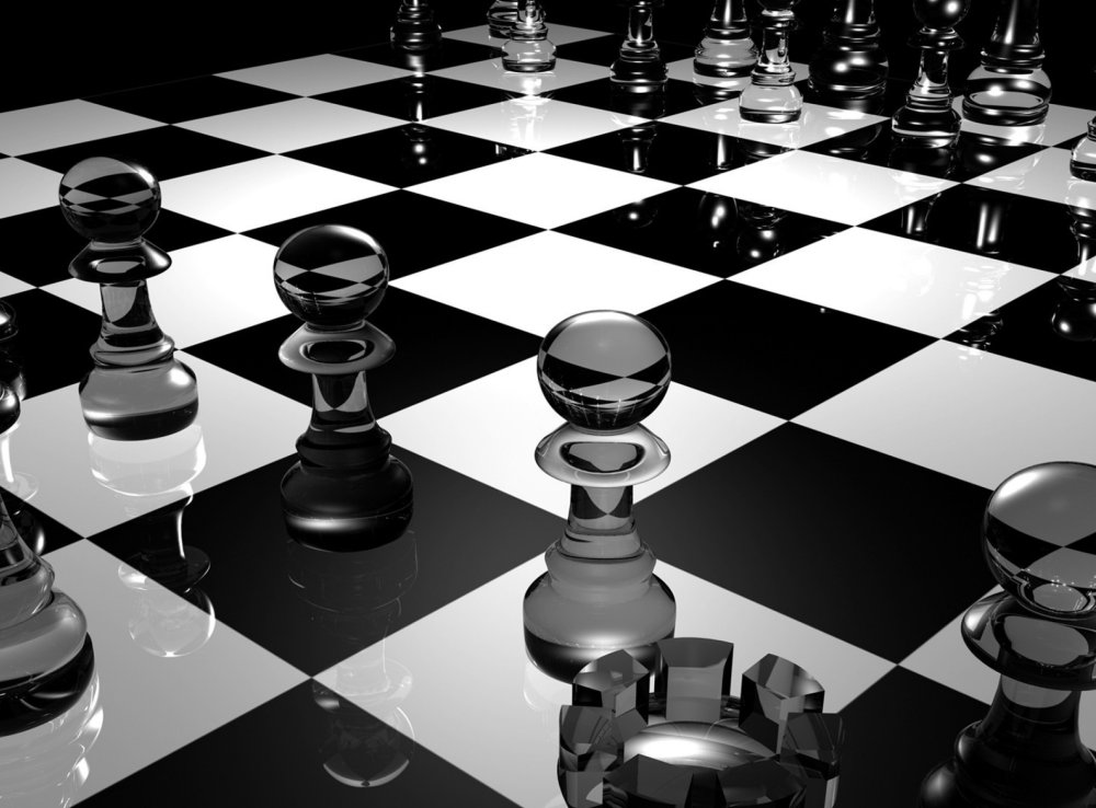 Шахматная доска черно белая