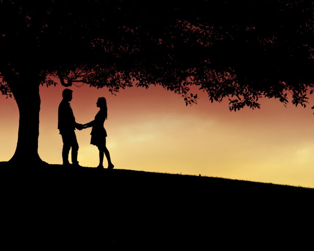 Силуэты влюбленных