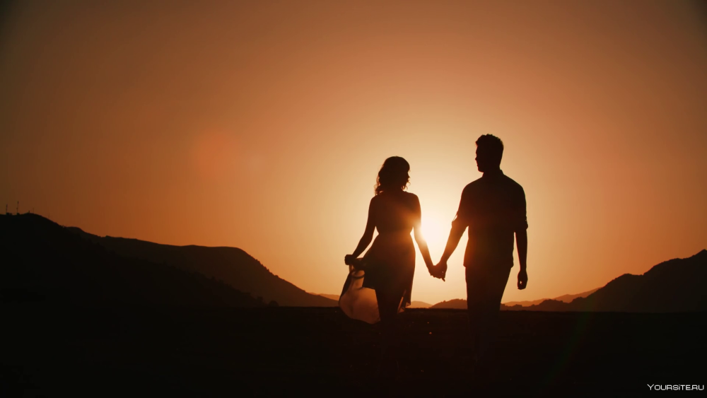 Пара на фоне света