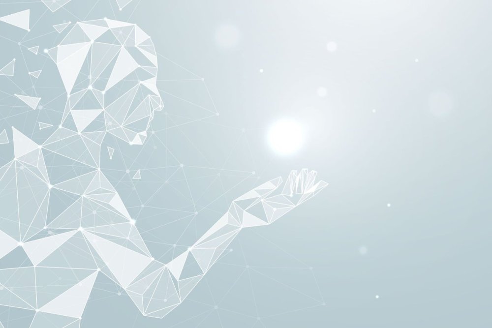 Полигональный фон серый