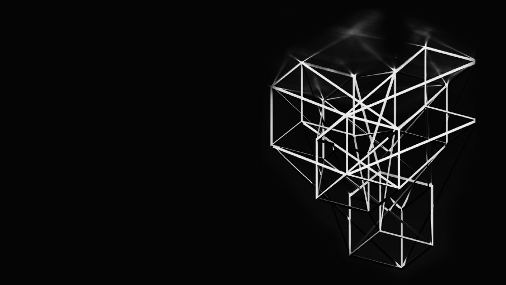 Геометрические фигуры на черном фоне