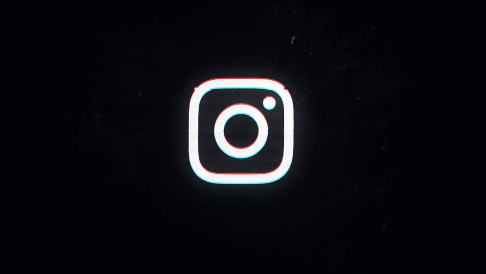 Логотип Инстаграмм на черном фоне