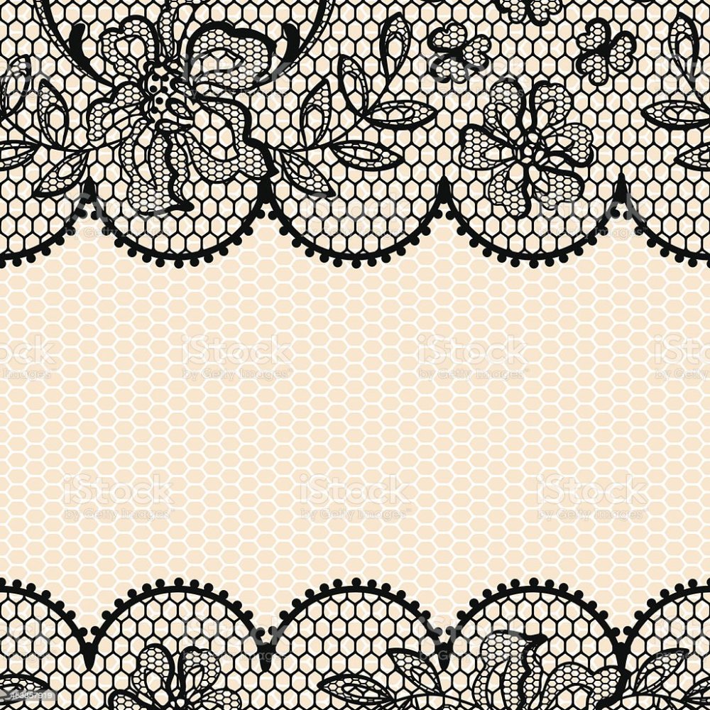Черное кружево на бежевом фоне
