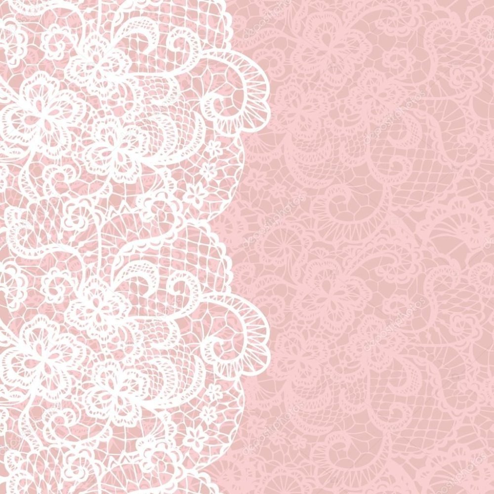 Розовый фон с кружевом