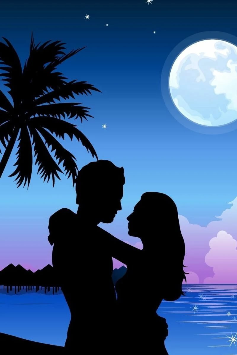 Силуэт двух влюбленных