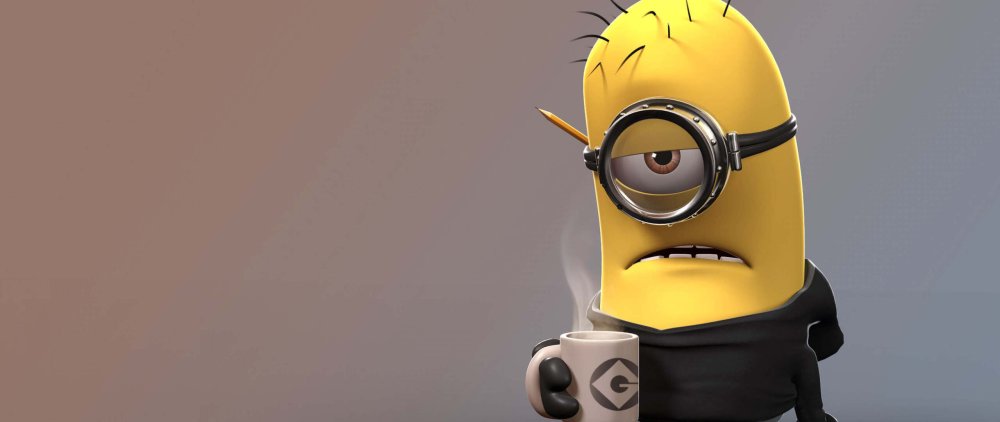 Миньон на черном фоне