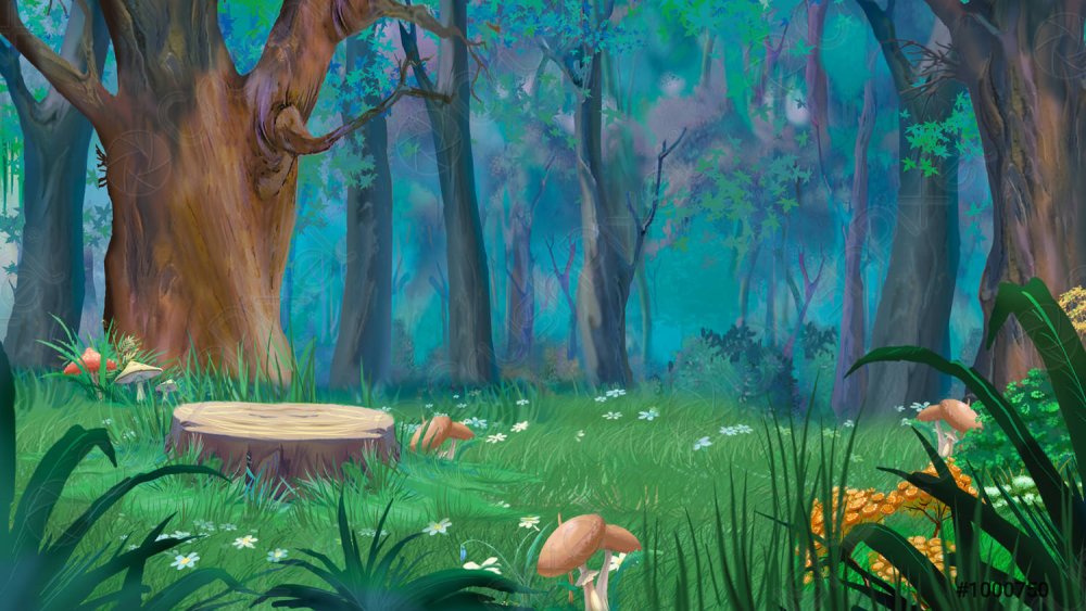 Сказочный лес с пеньком