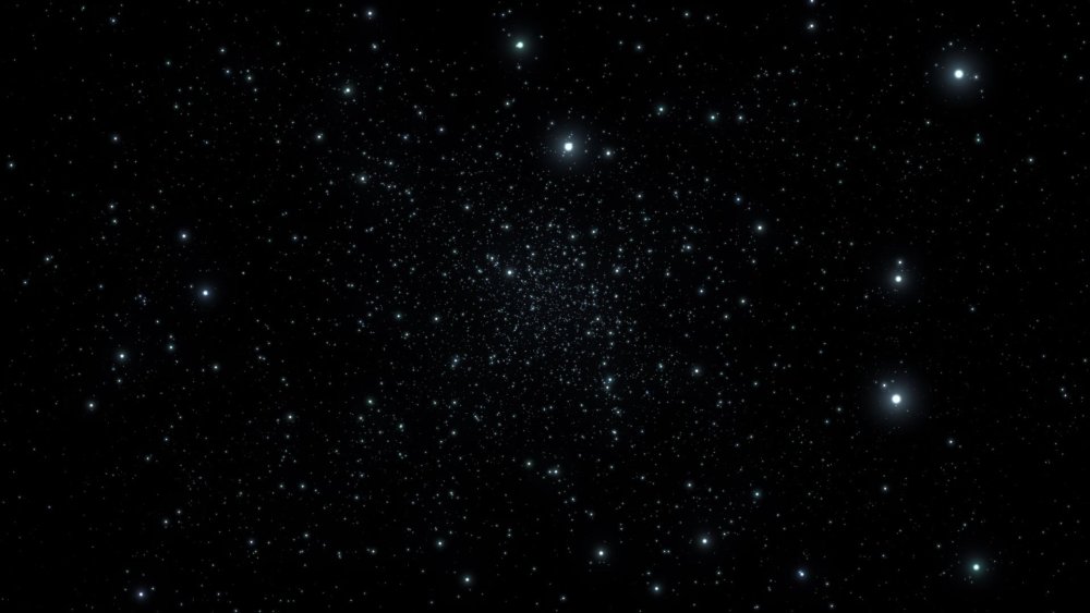 Черное небо со звездами