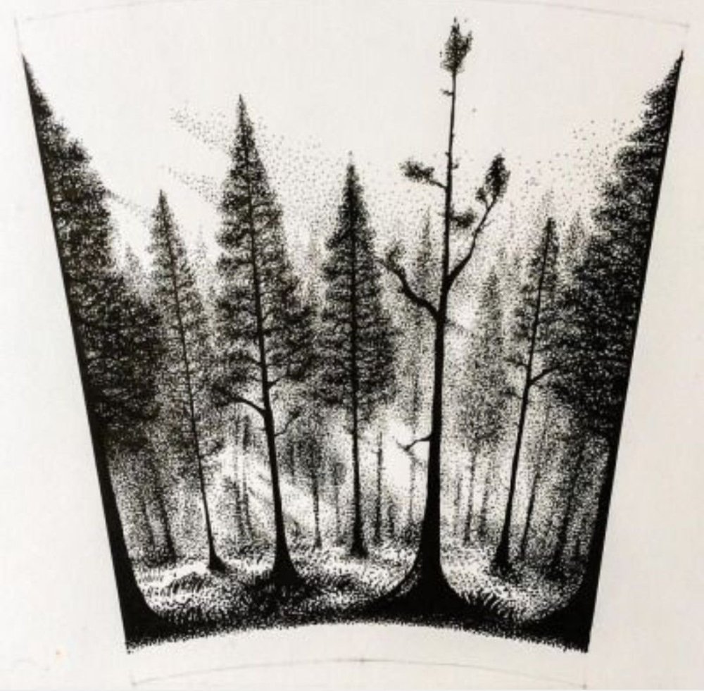 Тату лес эскиз