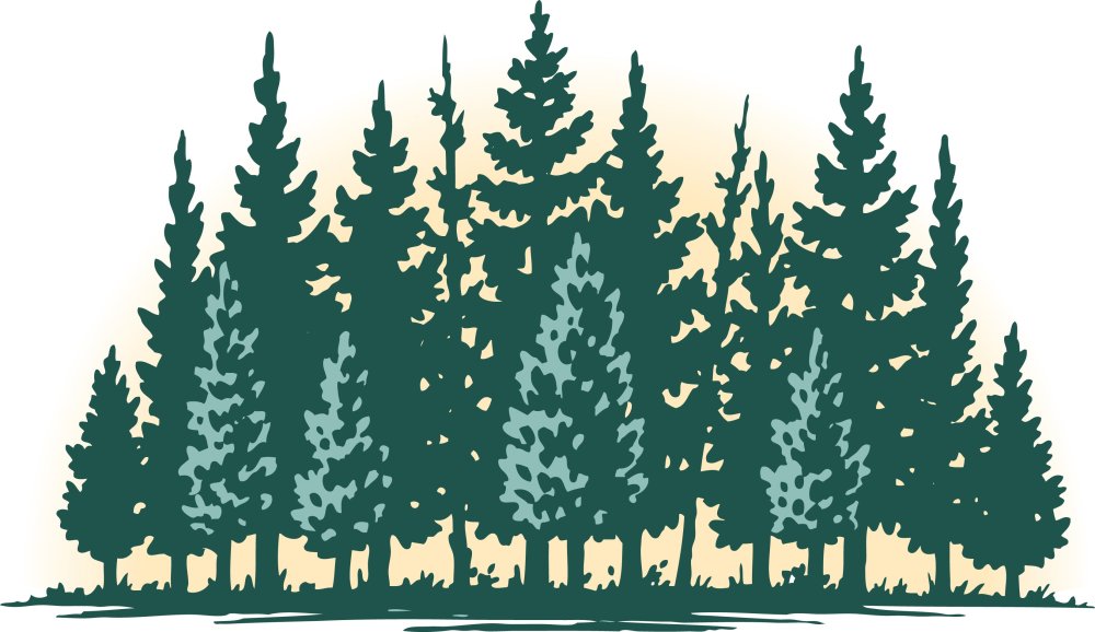 Силуэт леса