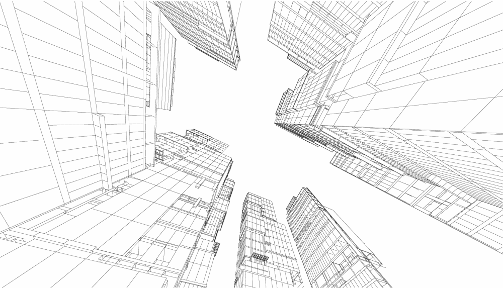 Чертеж здания на белом фоне