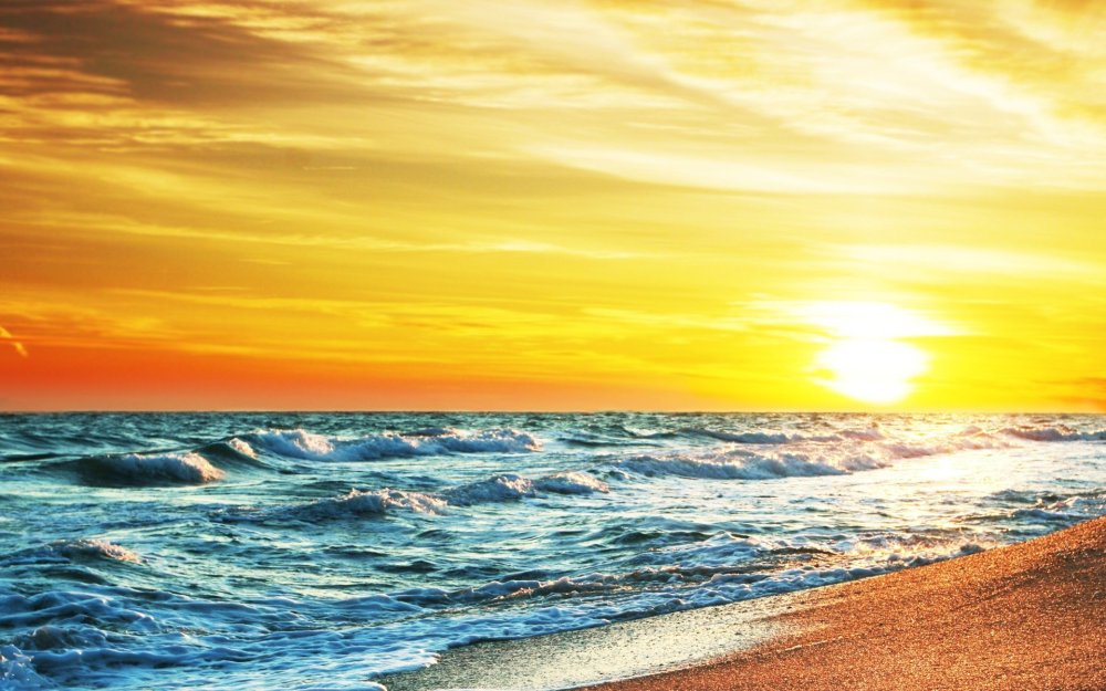 Закат на море