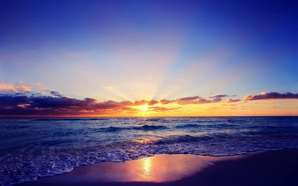 Закат на море