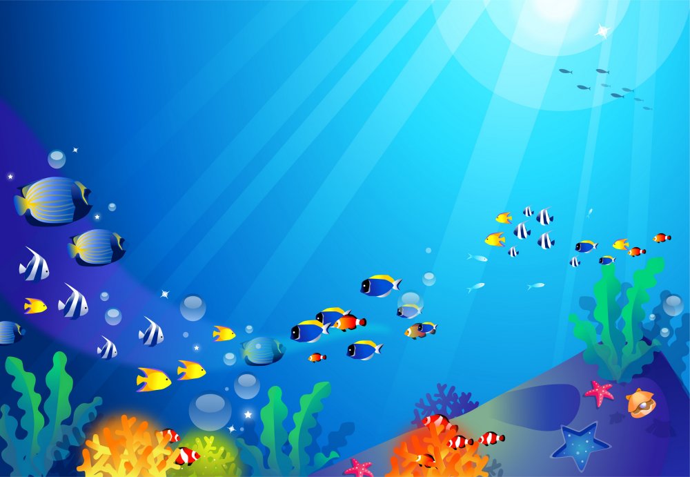 Морской фон для детей горизонтально