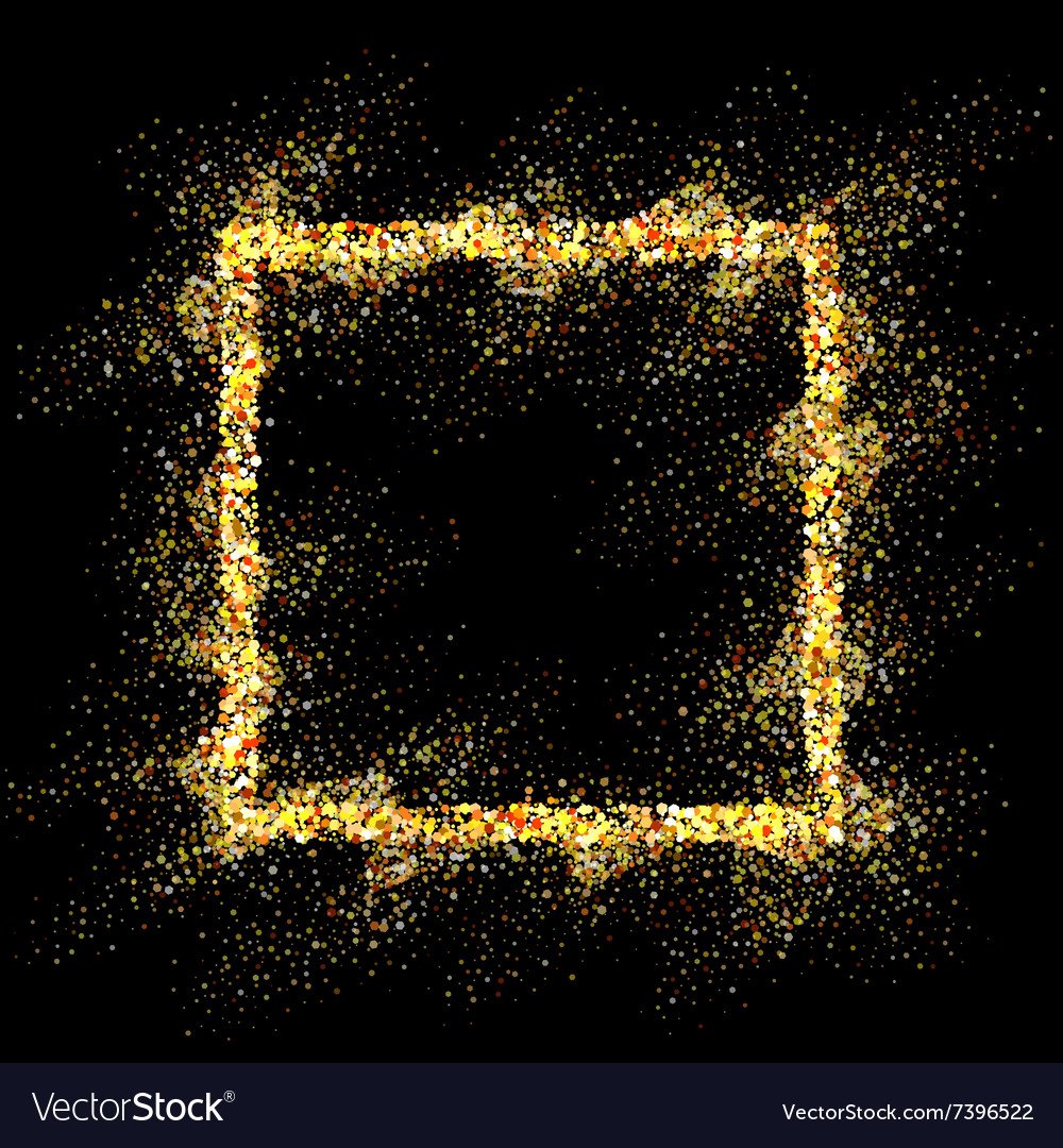 Золотой квадрат на черном фоне