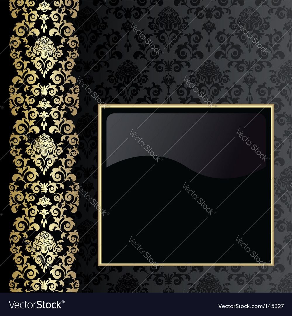 Черный плакат с золотом