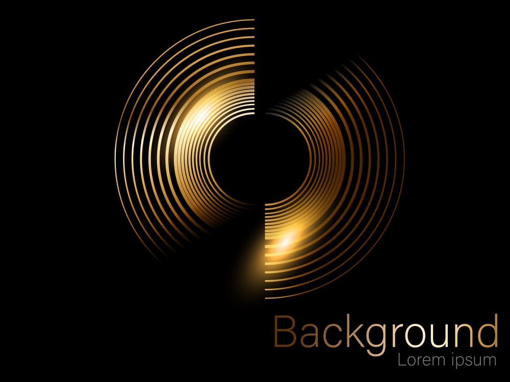 Золотой круг на черном фоне