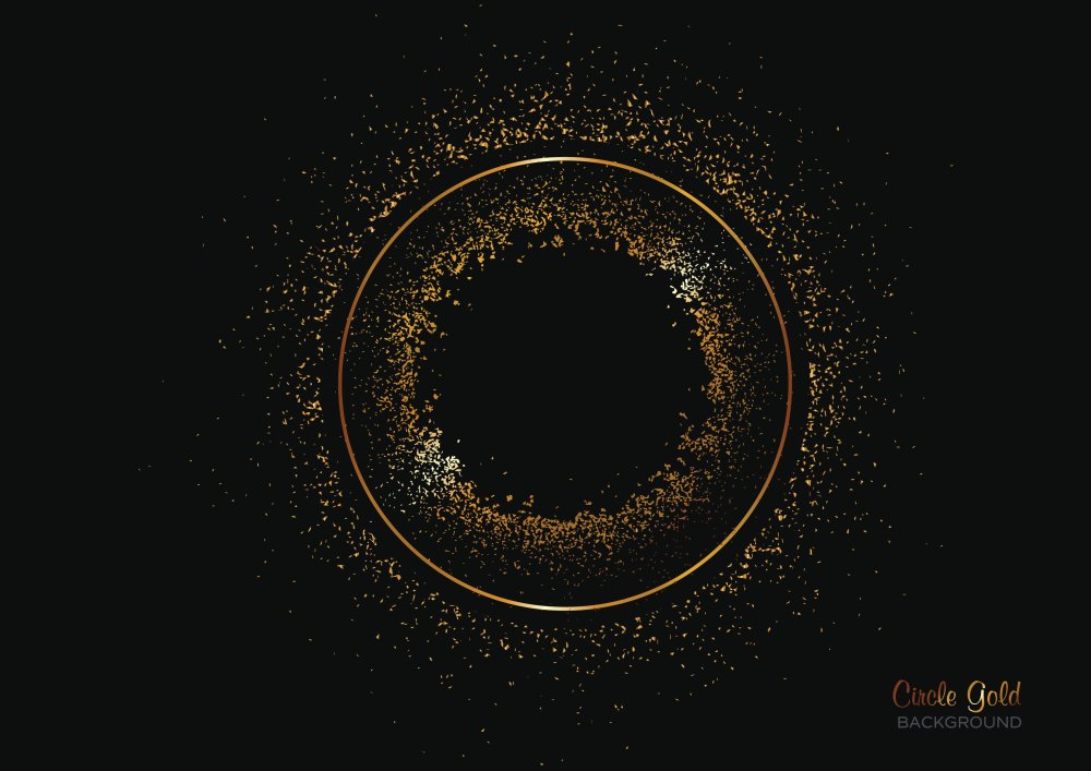 Золотой круг на черном фоне