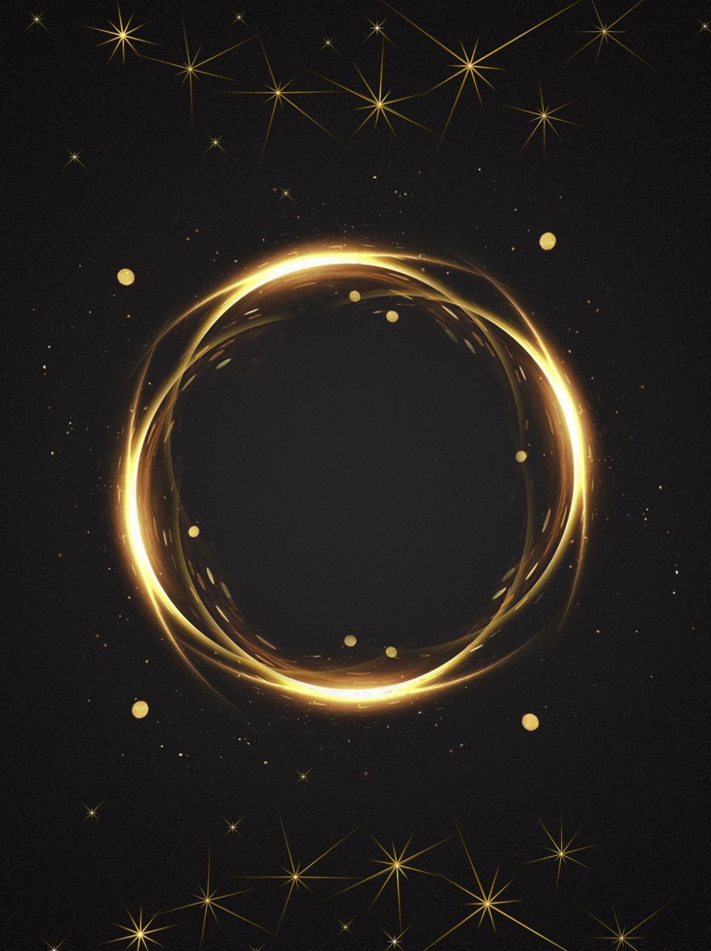 Золотой круг на черном фоне