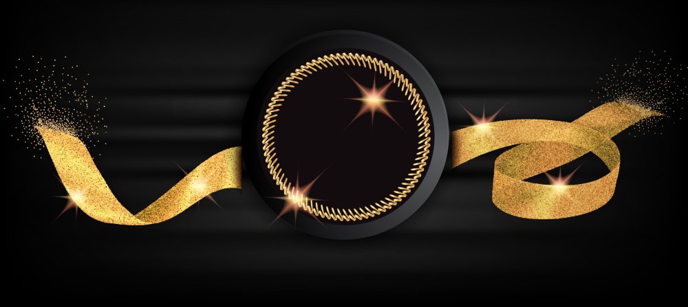 Баннер черный с золотом