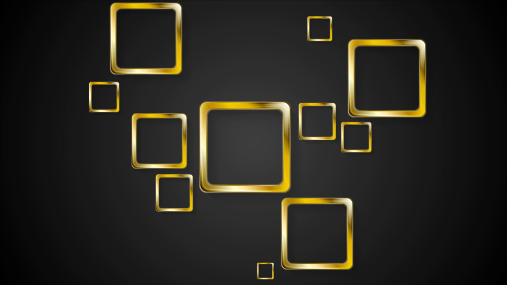 Золотой квадрат на черном фоне