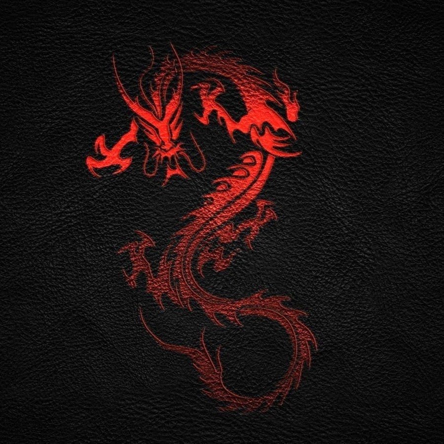 Дракон на черном фоне