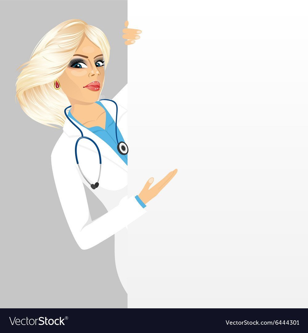 Нарисованная девушка врач