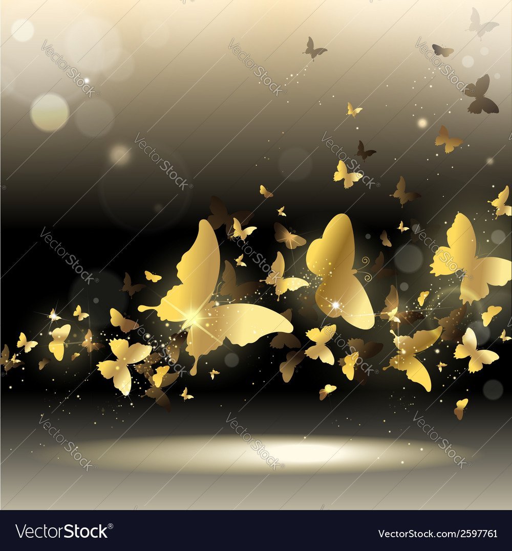 Много золотых бабочек