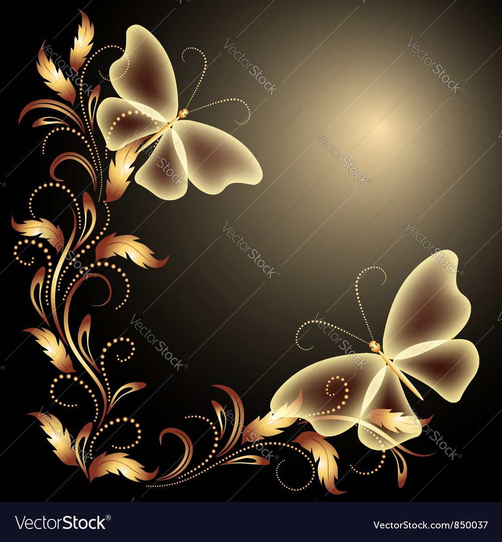 Волшебные бабочки на черном фоне