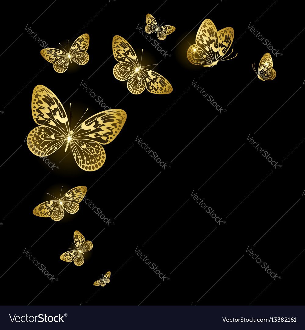 Бабочка белая с золотом