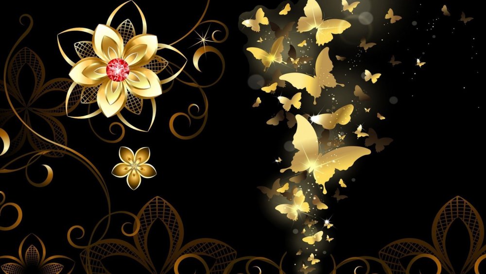 Фон черный с золотом