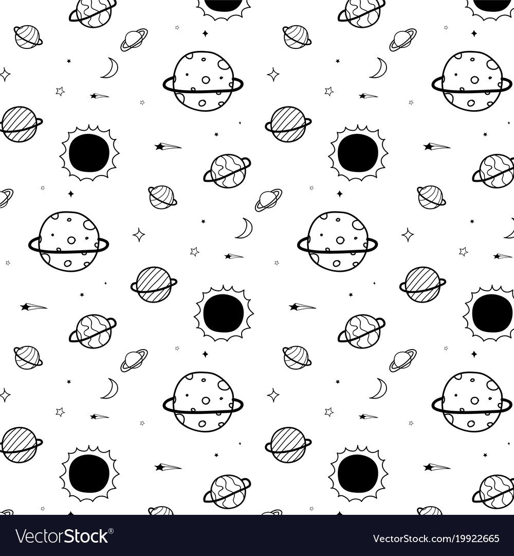 Паттерн космос черно белый