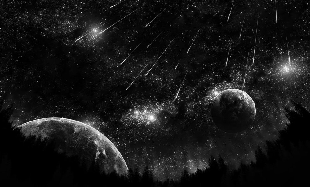 Космос черно белый