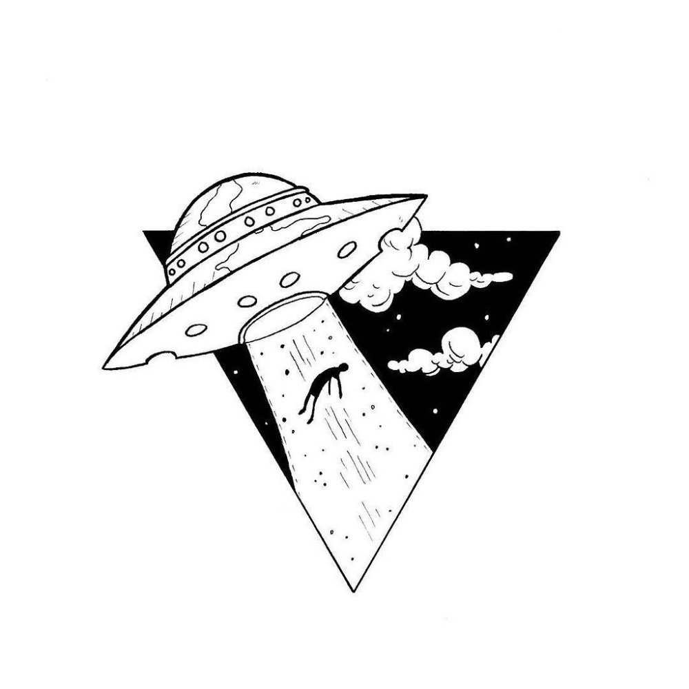 Тату НЛО эскиз