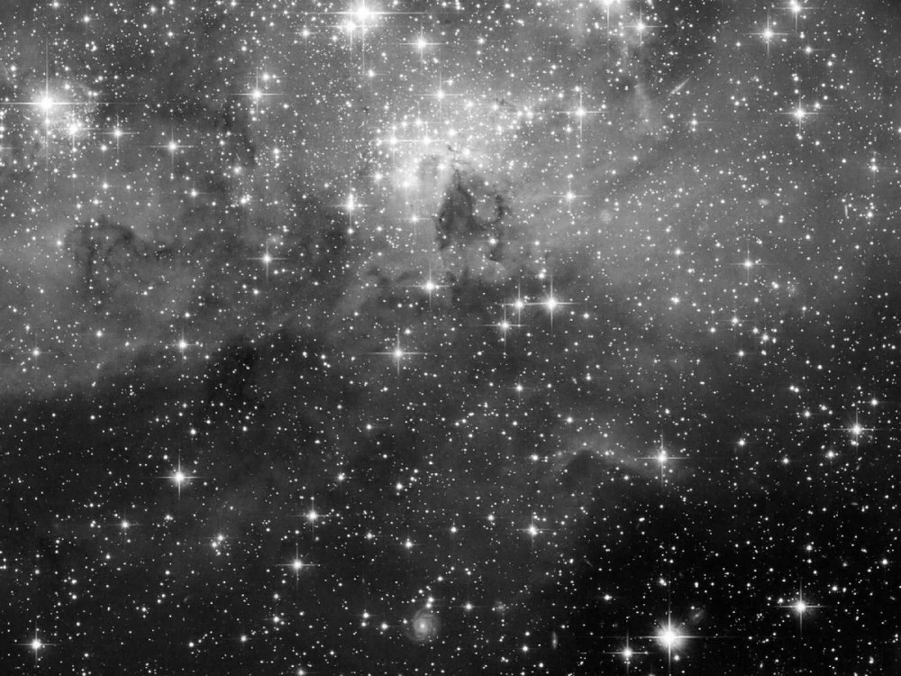 Звездное небо черно белое