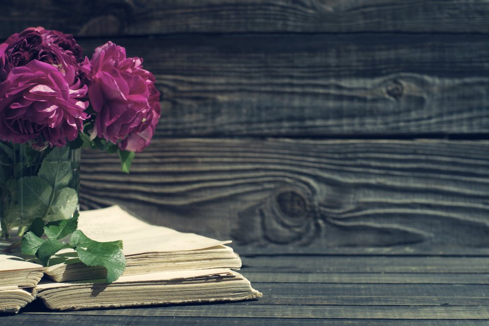 Цветы на фоне дерева