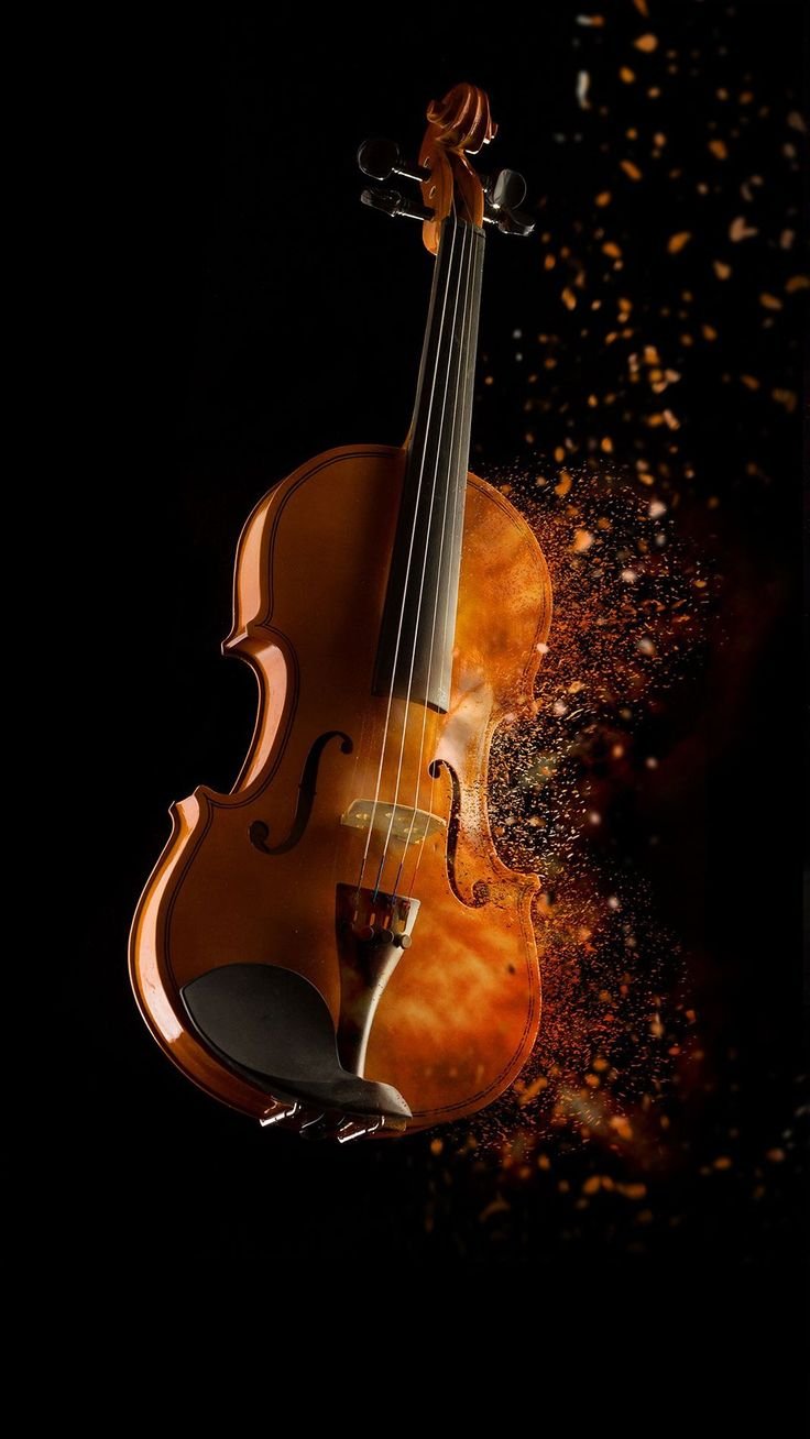 Скрипка на черном фоне