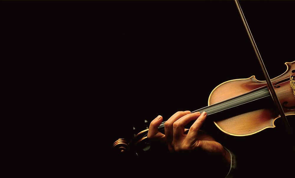 Скрипка на черном фоне