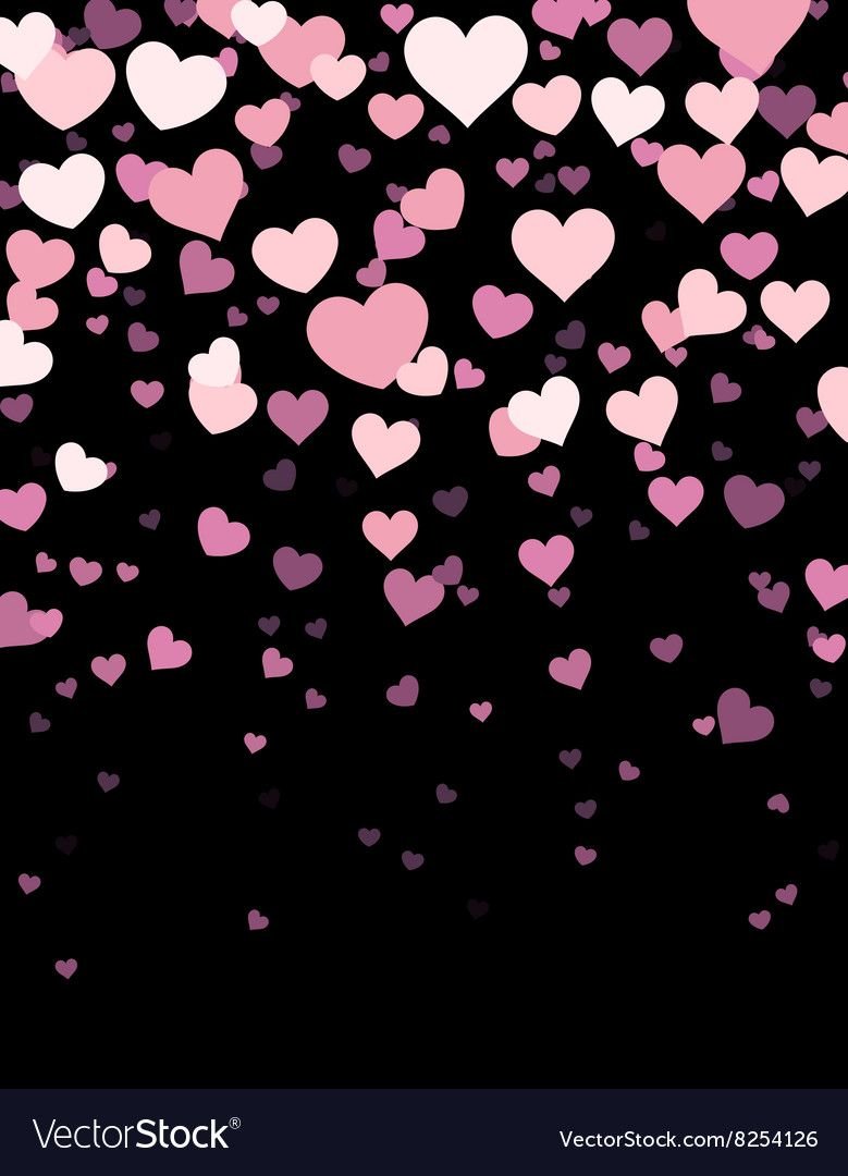 Розовое сердечко на черном фоне